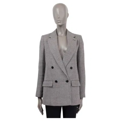 Pre-owned Stella Mccartney Black White Wool Houndstooth Double Breasted Blazer Jacket 38 S