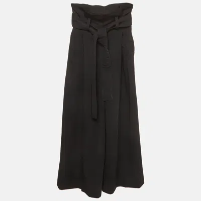 Pre-owned Stella Mccartney Black Wool Belted Pants S