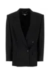 Stella Mccartney Wool Blazer With Button Detailing And Front Pockets In Black