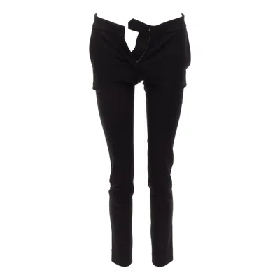 Pre-owned Stella Mccartney Black Wool High Waist Back Pocket Cropped Skinny Pants It36 Xxs