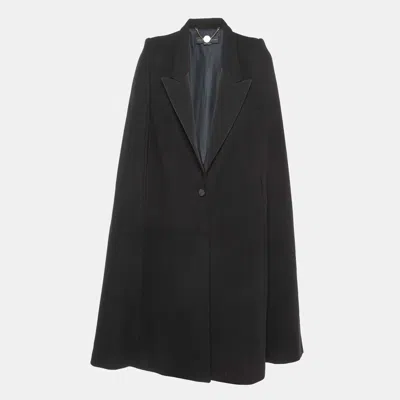 Pre-owned Stella Mccartney Black Wool Long Cape Coat S