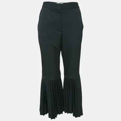 Pre-owned Stella Mccartney Black Wool Pleated Wide Leg Pants M