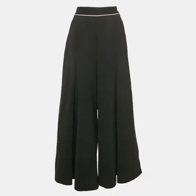Pre-owned Stella Mccartney Black Wool Pleated Wide Leg Pants S