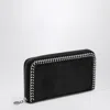 Stella Mccartney Stella Mc Cartney Black Zip Around Falabella Wallet In Black