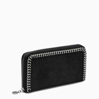 Stella Mccartney Black Zip Around Falabella Wallet