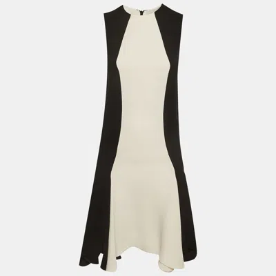 Pre-owned Stella Mccartney Black/white Crepe Paneled Midi Dress Xs