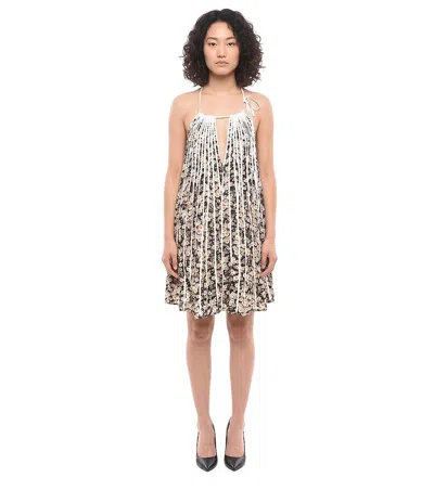 Stella Mccartney Blackwhite Floral Halter Neck Mini Dress