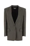 Stella Mccartney Single-breasted Micro Houndstooth Blazer In Gray