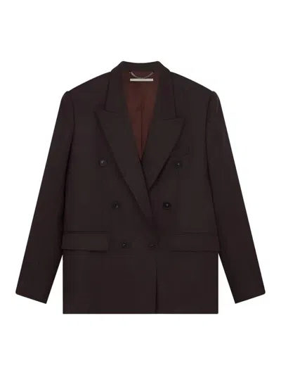 Stella Mccartney Double-breasted Jacket In Brown