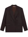 Stella Mccartney Double Breasted Wool Blazer In Marrone