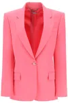 Stella Mccartney Single-breasted Wool Blazer In Pink