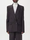 Stella Mccartney Stella Mc Cartney Chocolate Coloured Wool Double Breasted Jacket In Brown