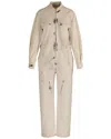 Stella Mccartney Bleached Denim Jumpsuit In Beige