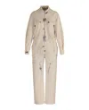 Stella Mccartney Bleached Denim Jumpsuit In Beige