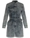 Stella Mccartney All In One Denim Jumpsuit In Gray