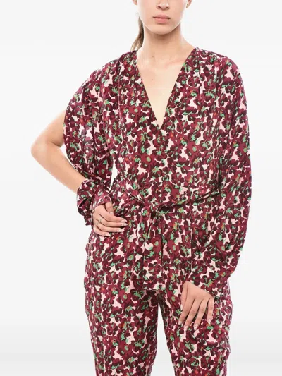 Stella Mccartney Blossom Floral-print Silk Jumpsuit In Brown