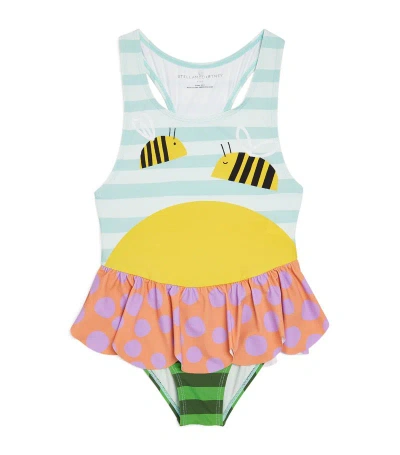 Stella Mccartney Kids Girls Blue & Pink Bee Swimsuit (upf50+)