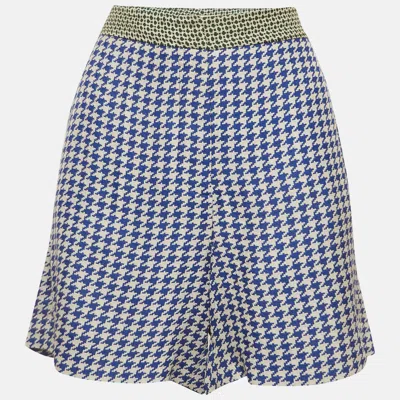 Pre-owned Stella Mccartney Blue Checked Crepe Shorts M