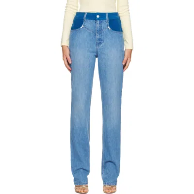 Stella Mccartney Blue Corduroy Panel Slim-leg Jeans