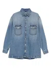 Stella Mccartney Denim Cotton Shirt In Animal Print