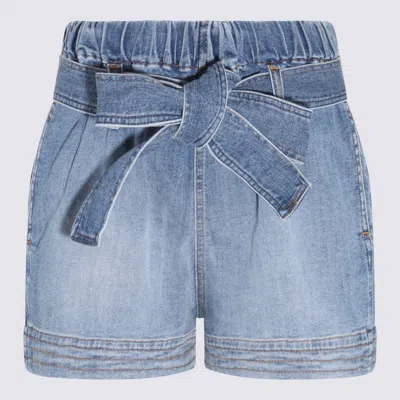 Stella Mccartney Blue Denim Cotton Shorts