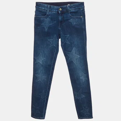 Pre-owned Stella Mccartney Blue Denim Star Print Jeans S/waist 26"