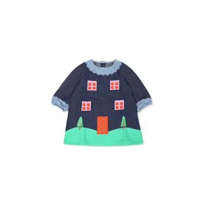 Stella Mccartney Babies' Abito Con Applicazione In Blue