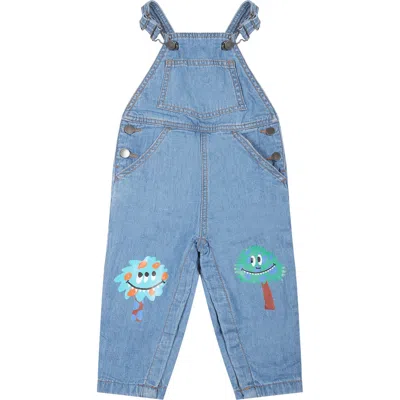 Stella Mccartney Babies' Graphic-print Denim Dungarees