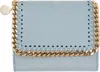 Stella Mccartney Blue Falabella Small Flap Wallet In 4761 Duck Blue
