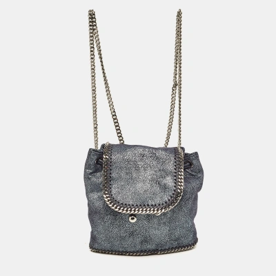 Pre-owned Stella Mccartney Blue Faux Leather Falabella Backpack