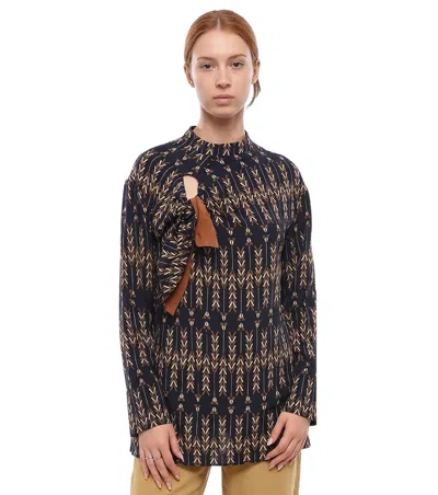 Stella Mccartney Woman Blouse Midnight Blue Size 2-4 Silk