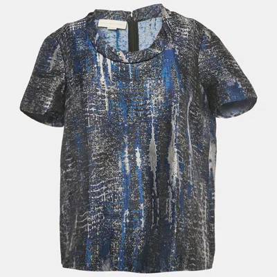 Pre-owned Stella Mccartney Blue Jacquard Blouse M