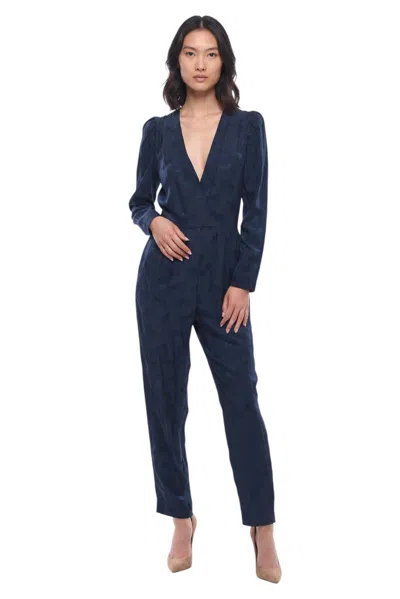 Stella Mccartney Blue Jacquard V Neck Jumpsuit