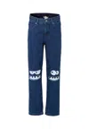 Stella Mccartney Blue Jeans For Boy With Monster In Blue