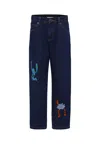 Stella Mccartney Blue Jeans For Boy With World In Blue