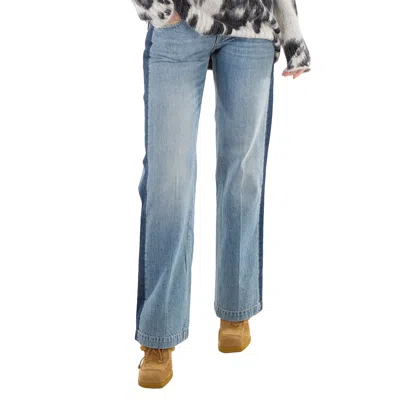 Stella Mccartney Blue Panelled Straight-leg Denim Jeans