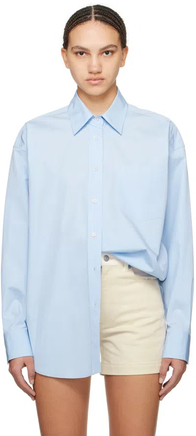Stella Mccartney Blue Patch Pocket Shirt In 4008 Sky