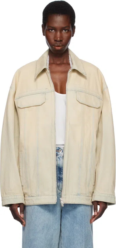 Stella Mccartney Blue Sand Overdyed Denim Jacket In 2611 Send Denim Over