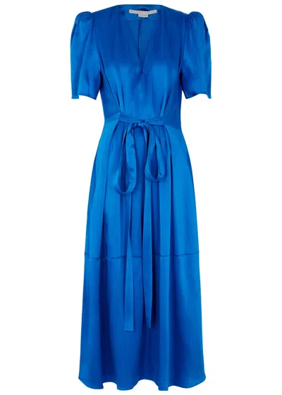 Stella Mccartney Blue Satin Midi Dress