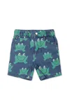 Stella Mccartney Blue Shorts For Baby Boy With Frogs In Denim