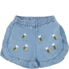 STELLA MCCARTNEY BLUE SHORTS FOR BABY GIRL WITH BEEES