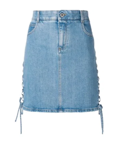 Stella Mccartney Blue Side-laced Denim Skirt