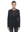 Stella Mccartney Blue Solid Notched Lapel Blazer In Blue
