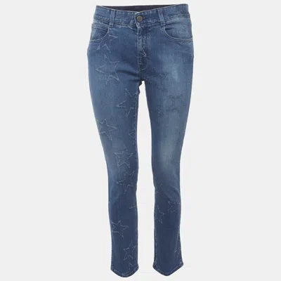 Pre-owned Stella Mccartney Blue Star Pattern Denim Straight Fit Jeans S/waist 30"