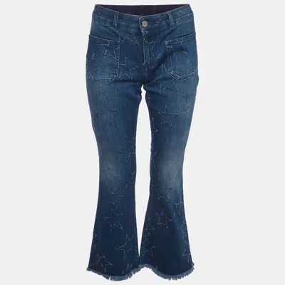 Pre-owned Stella Mccartney Blue Star Patterned Denim Flared Jeans L/waist 32"