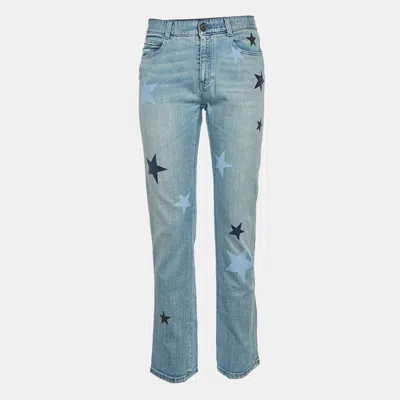 Pre-owned Stella Mccartney Blue Star Print Denim Slim Fit Jeans M/waist 30"