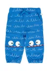 Stella Mccartney Blue Sweatpants For Baby Boy With Yetis In Blue