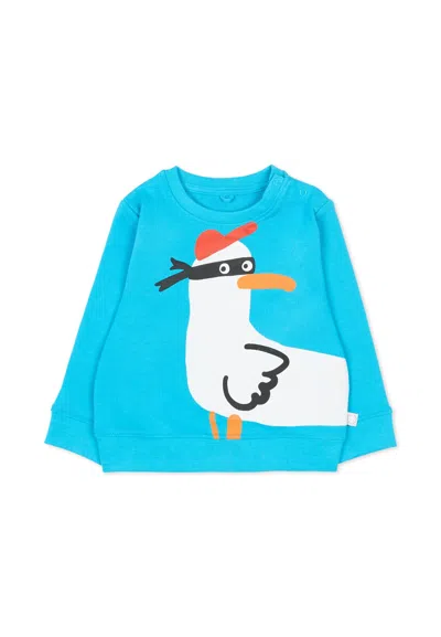 Stella Mccartney Blue Sweatshirt With Seagull For Baby Boy