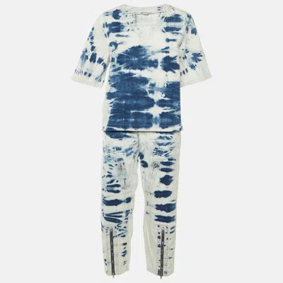 Pre-owned Stella Mccartney Blue Tie Dye Denim Co-ord Set M