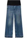 Stella Mccartney Blue Tuxedo-embellished Wide-leg Jeans In Blue